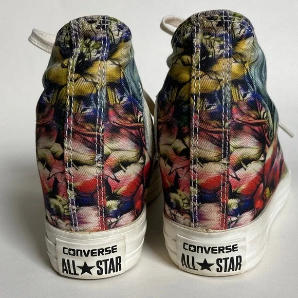 Converse All Star Lux Floral Wedge Sneakers Size 8 - Picture 13 of 16